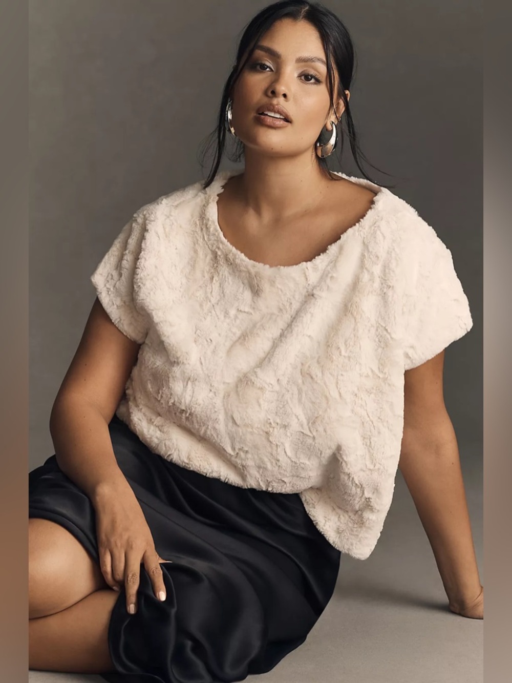 Maeve Faux Fur Tee